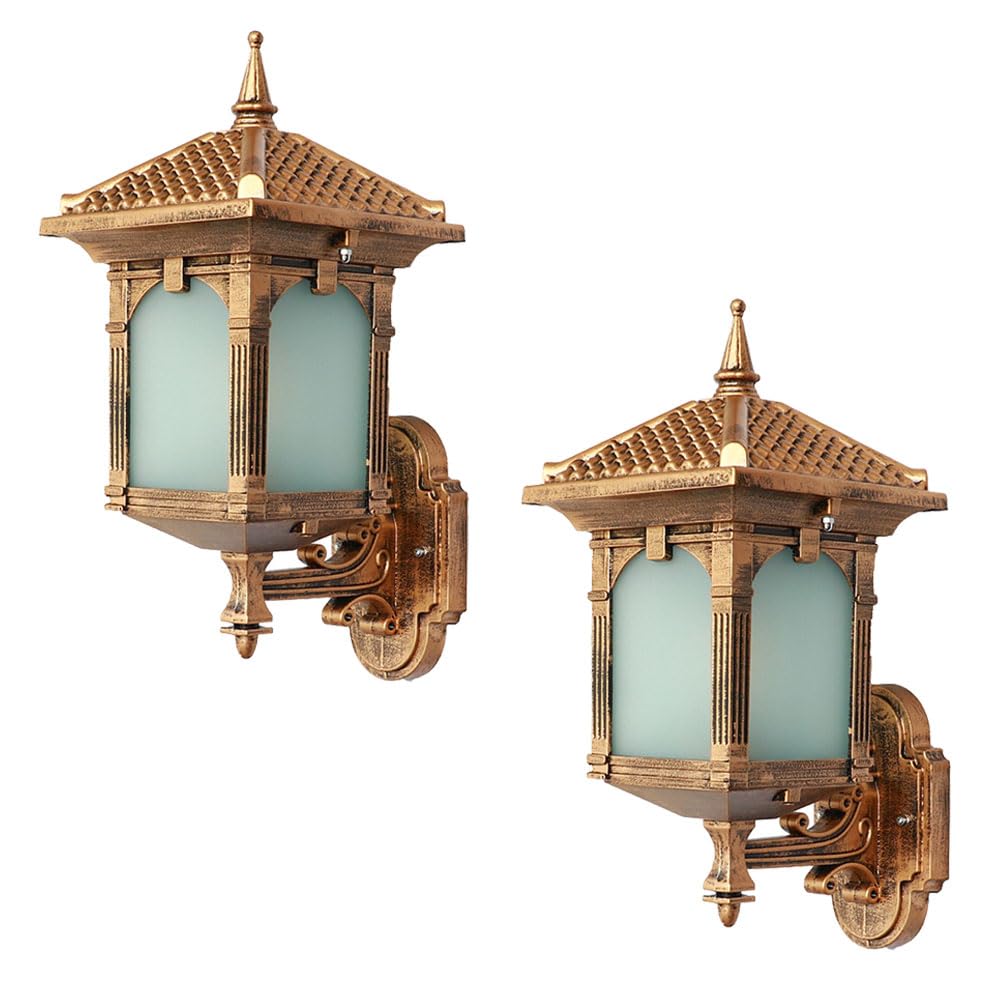 Appliques murales extérieures haut de gamme style nordique en bronze et verre E27