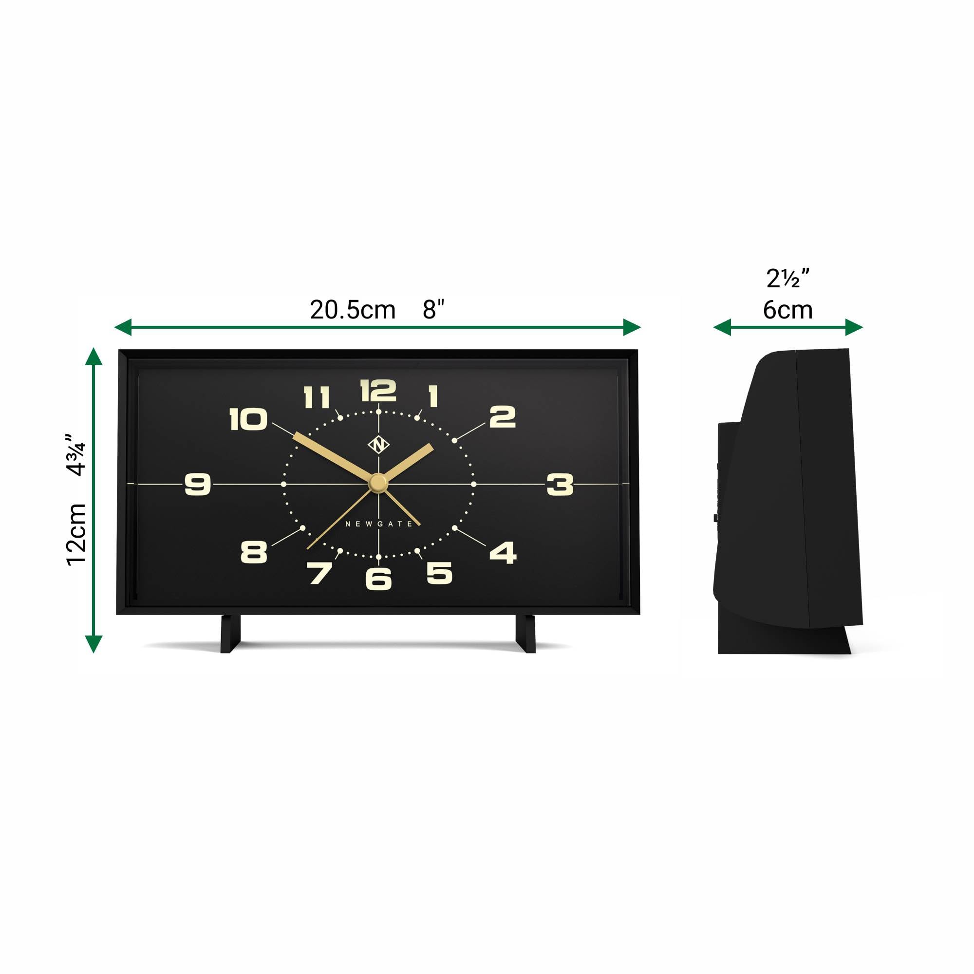 Newgate Wideboy アラームクロック - ブラック&クリーム Amazon.com: NEWGATE® Wideboy Alarm Clock | Rectangular Retro