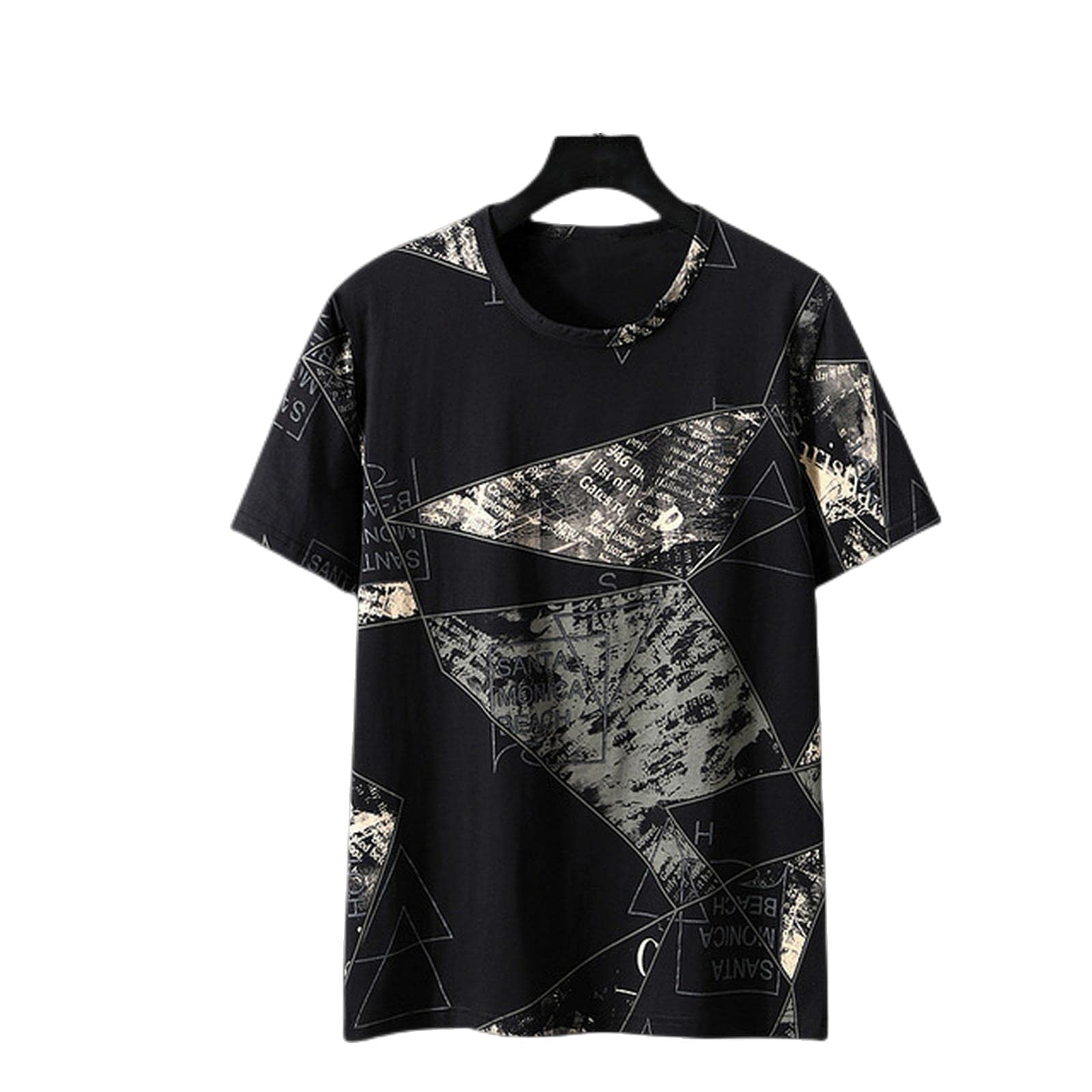 HIHELO T-Shirts Herren Oversize T-Shirts Herren Große Größe Tops T-Shirts Sommer T-Shirts Übergröße - Schwarz, 4XL