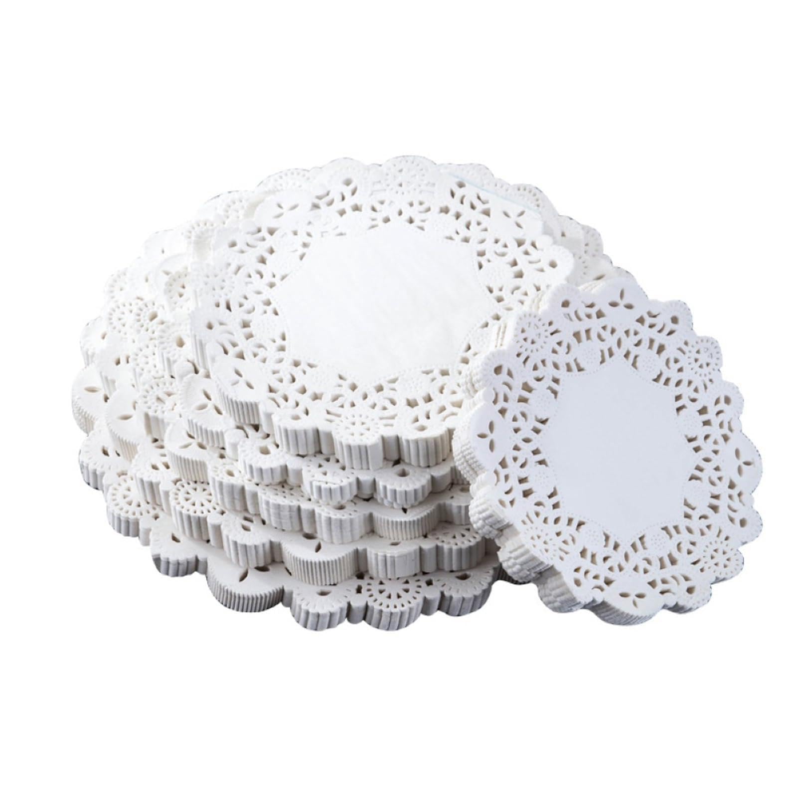 matumou 100Pcs Round Lace Doilies Cake Party Wedding Baking Decoration