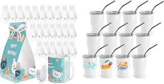 Joyclub Bundle of 24 Pack Gift Boxes with Ribbon and 12 Pack Mini Tumblers