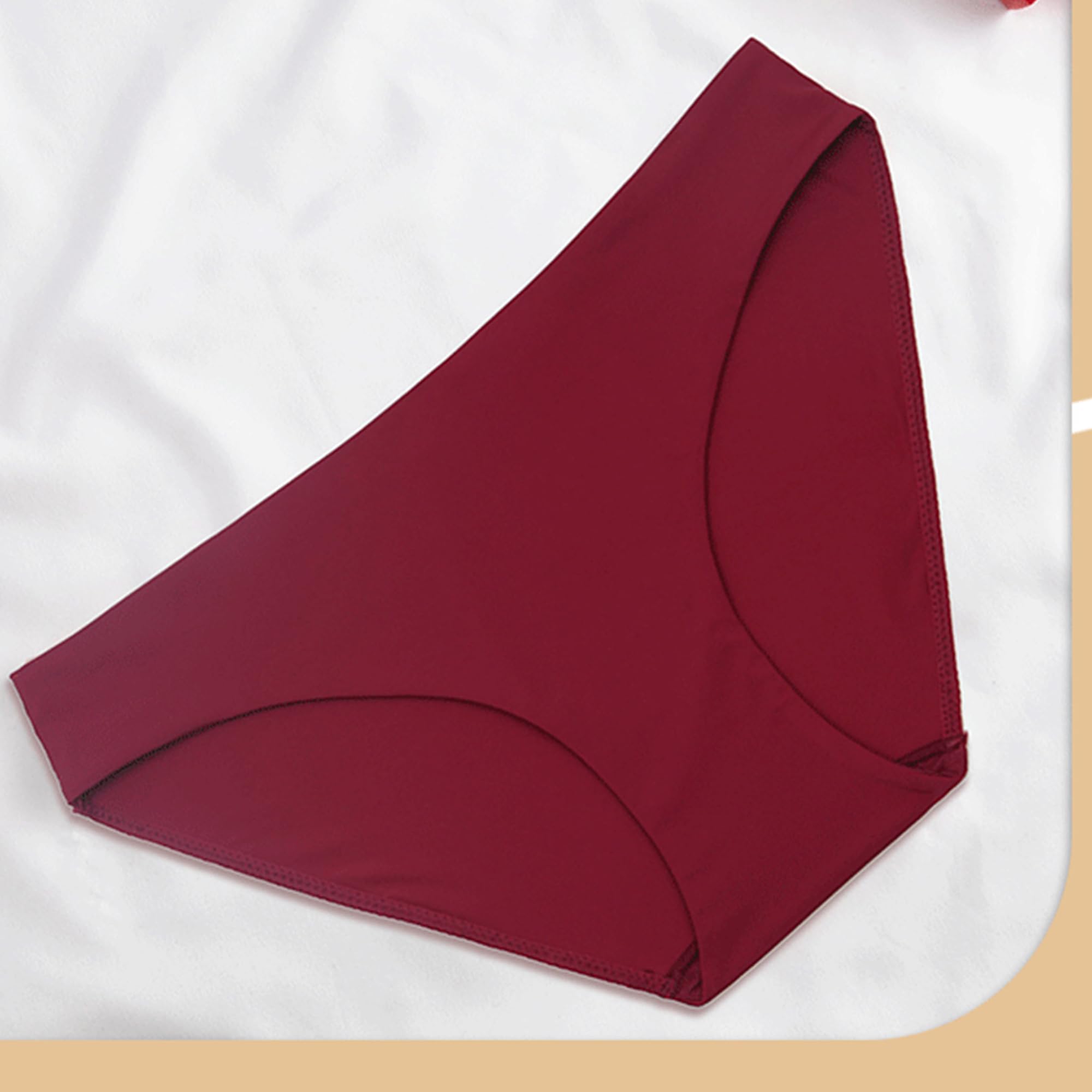 Slip da donna sottili, semplici, multicolore, traspiranti, in vita, tinta unita, in nylon, comodi e morbidi (rosso, 5 pezzi, S)