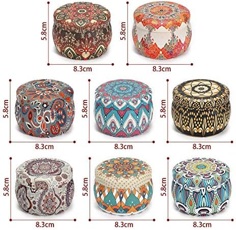Vinsani 8pcs Portable Tin Scented Candles Women Gift Soy Wax Jar Scented Candle Set Gift Box Set Home Decoration