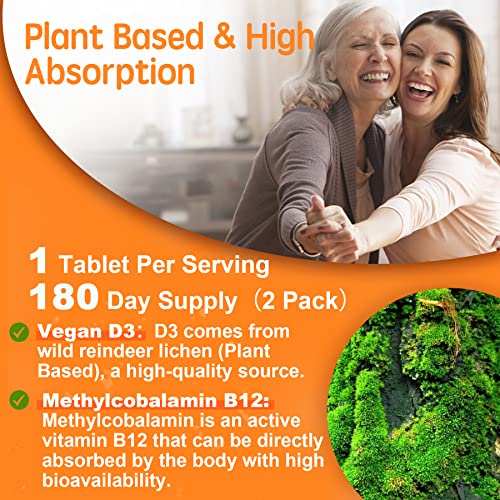 Vitamin Adk+B12 - Vitamin A, D3 5000 Iu, Methyl B12 Sublingual 2500Mcg | Sugar-Free, Vegan K2 D3, Adk Vitamin Supplement With Zinc 50Mg & C | Overall Health Support, Fast Dissolve Tablets 180 Servings #TOP5