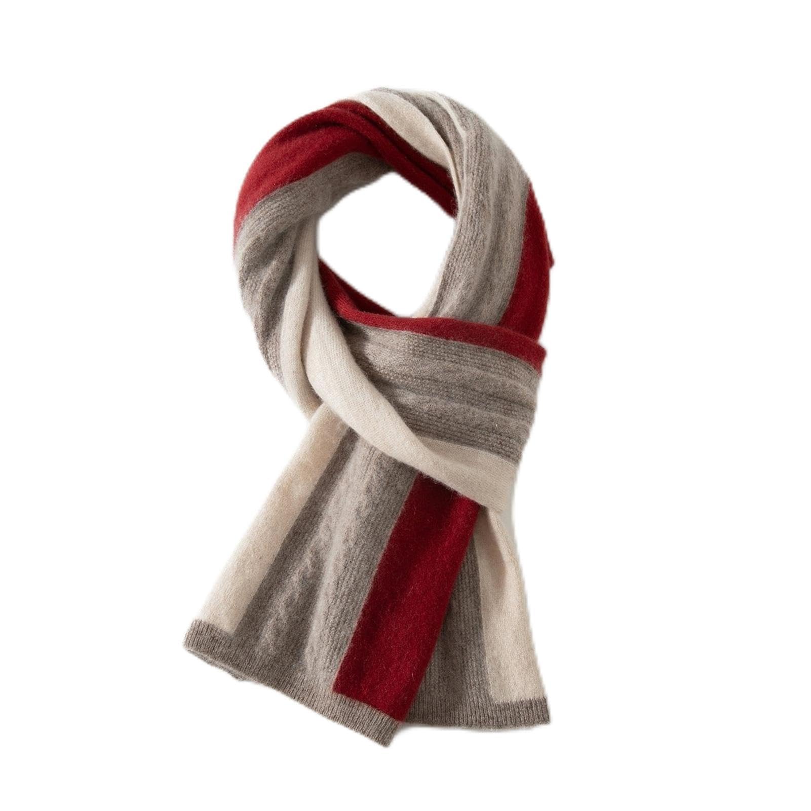 Sciarpa Lana Pura Colorblock Collo Scialle Inverno Accessorio Unisex