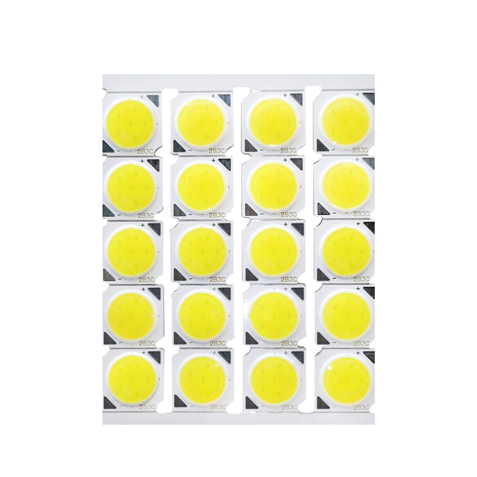 LED bulb can be dimmed cold white light 20pcs 3w 5w 7w 10w LED COB 13*13mm 240-260mA LED Light Source Bulb On Aluminum Board LED Chip Light For LED Spotlight ( Color : Warm White 3000K , Size : 10W 13