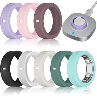 8 Pack Ultra-Thin Cover Compatible with Oura Ring Gen 5 | Support Charging with Cover on, Silicone Ring Protector Oura Ring 5 Accessories for Men Women
