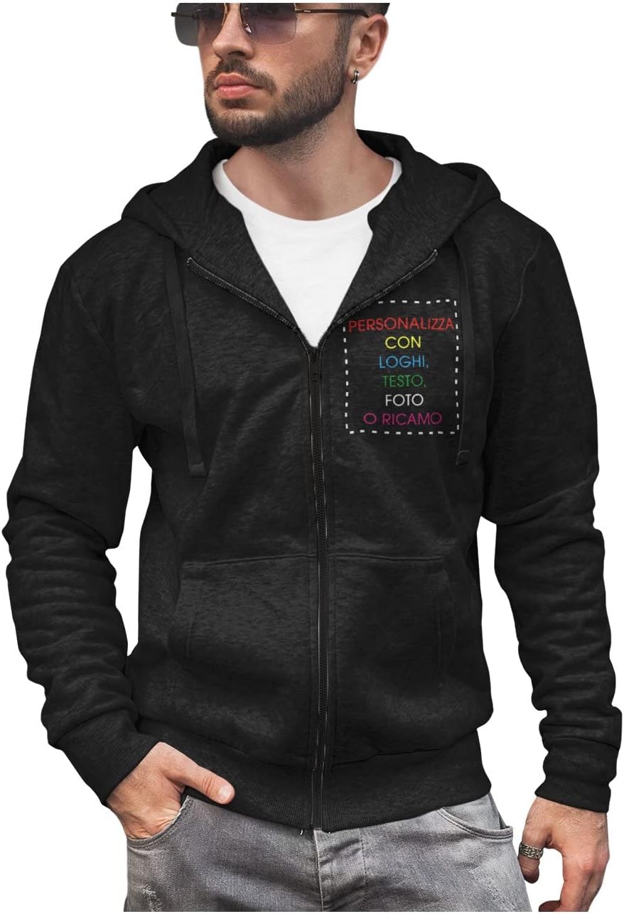 Felpa con cappuccio personalizzata Felpa ricamata personalizzata / Ricamo logo, testo personalizzato, cuciture, stampa di immagini per uomini e donne - Italia