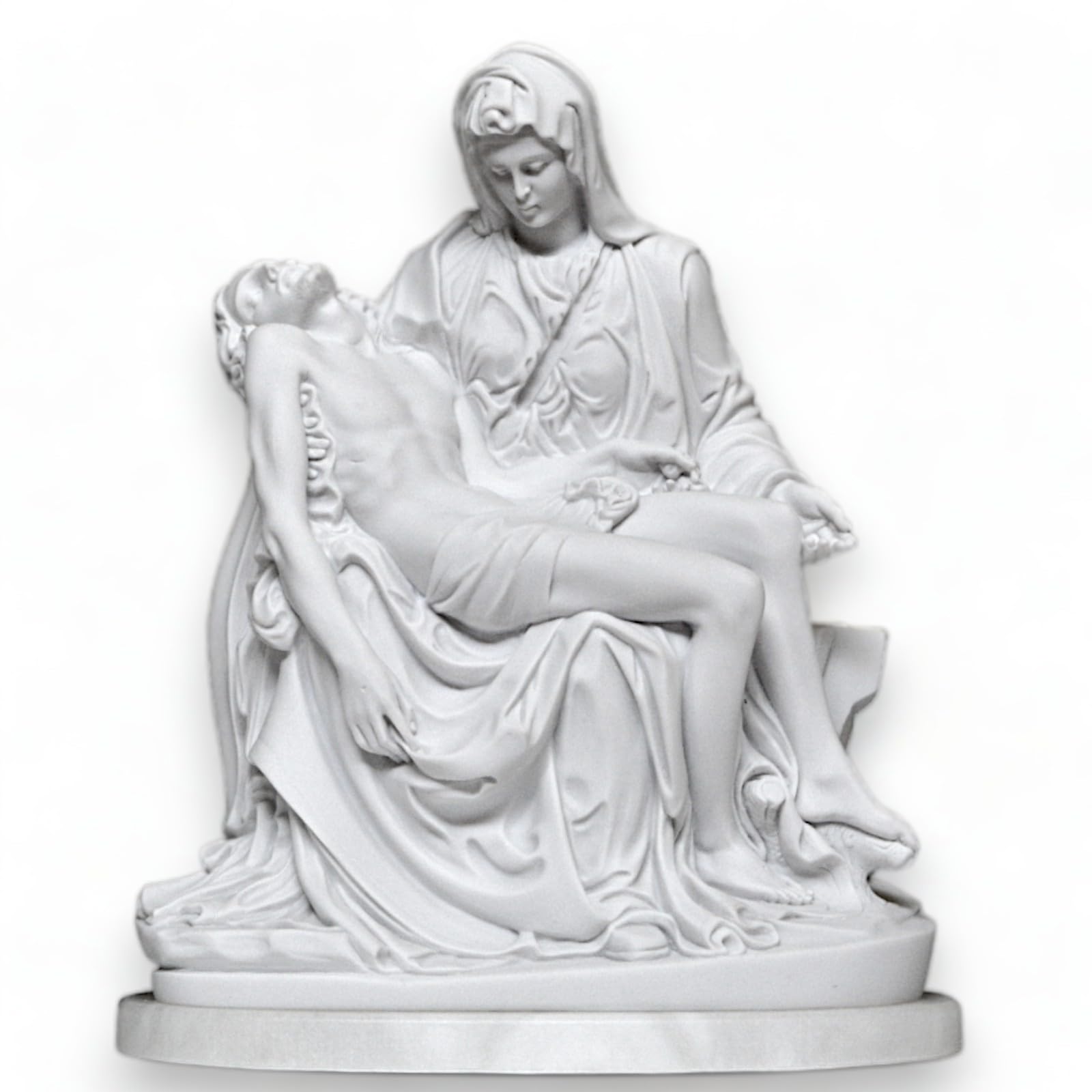 La Piedad de Miguel Ángel Escultura con base de mármol, varios tamaños, 23 cm