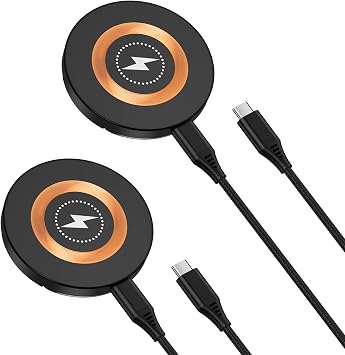 Magnetic Charger Wireless Fast Charging Pad 15W Magsafe Wireless Charger Stand 2Pack for Samsung Galaxy S25 FE S25 Ultra Z Flip7/Fold7 6 S25 Edge S24 Plus S23 FE S22,Pixel 10 9a,iPhone 17 Pro Max 16e