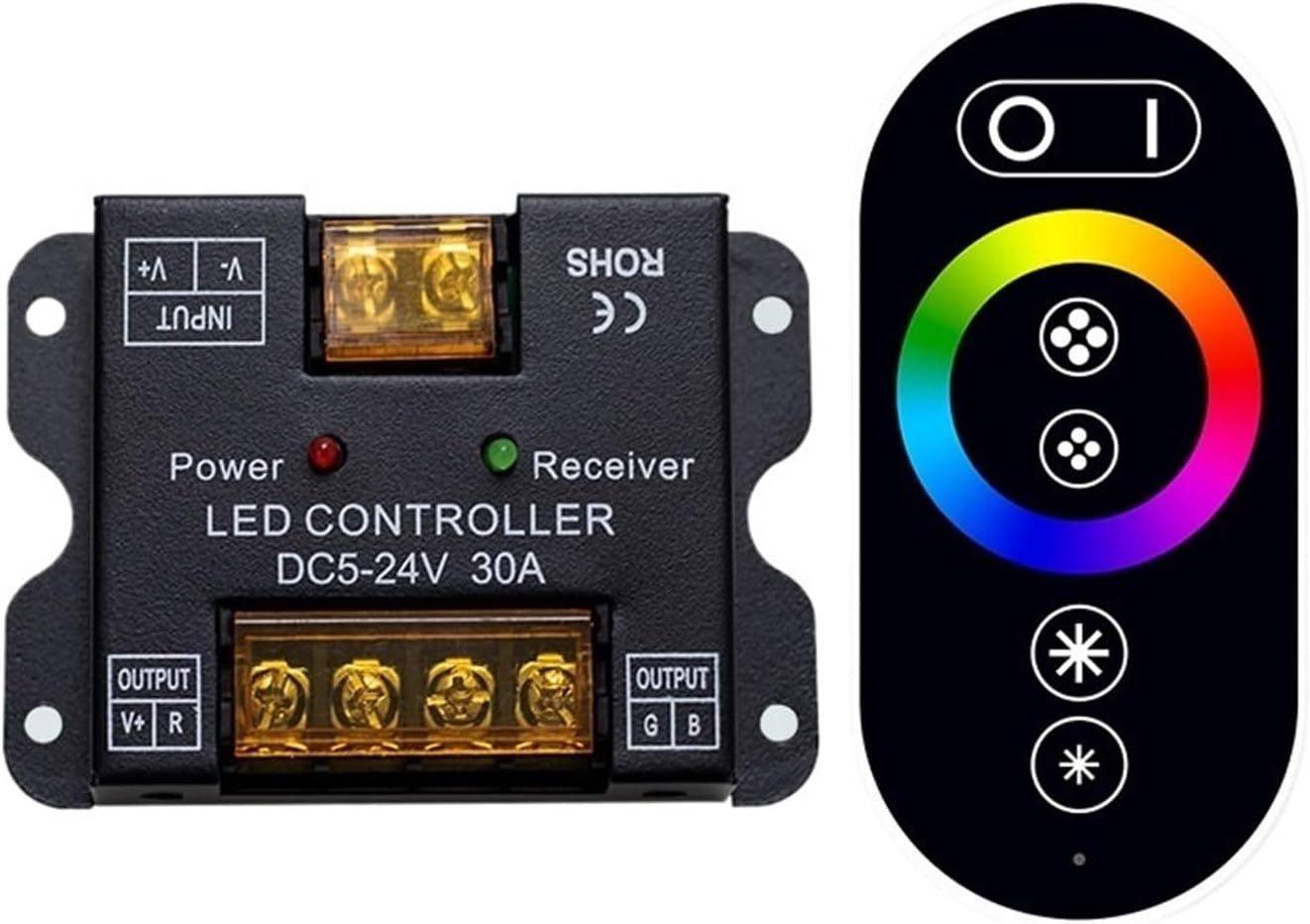 Low Voltage 12V30A 6-Button Full Touch Dimmer Switch 5050 RGB Colorful Light with LED Controller(CCT Dual Tone Light Controller)