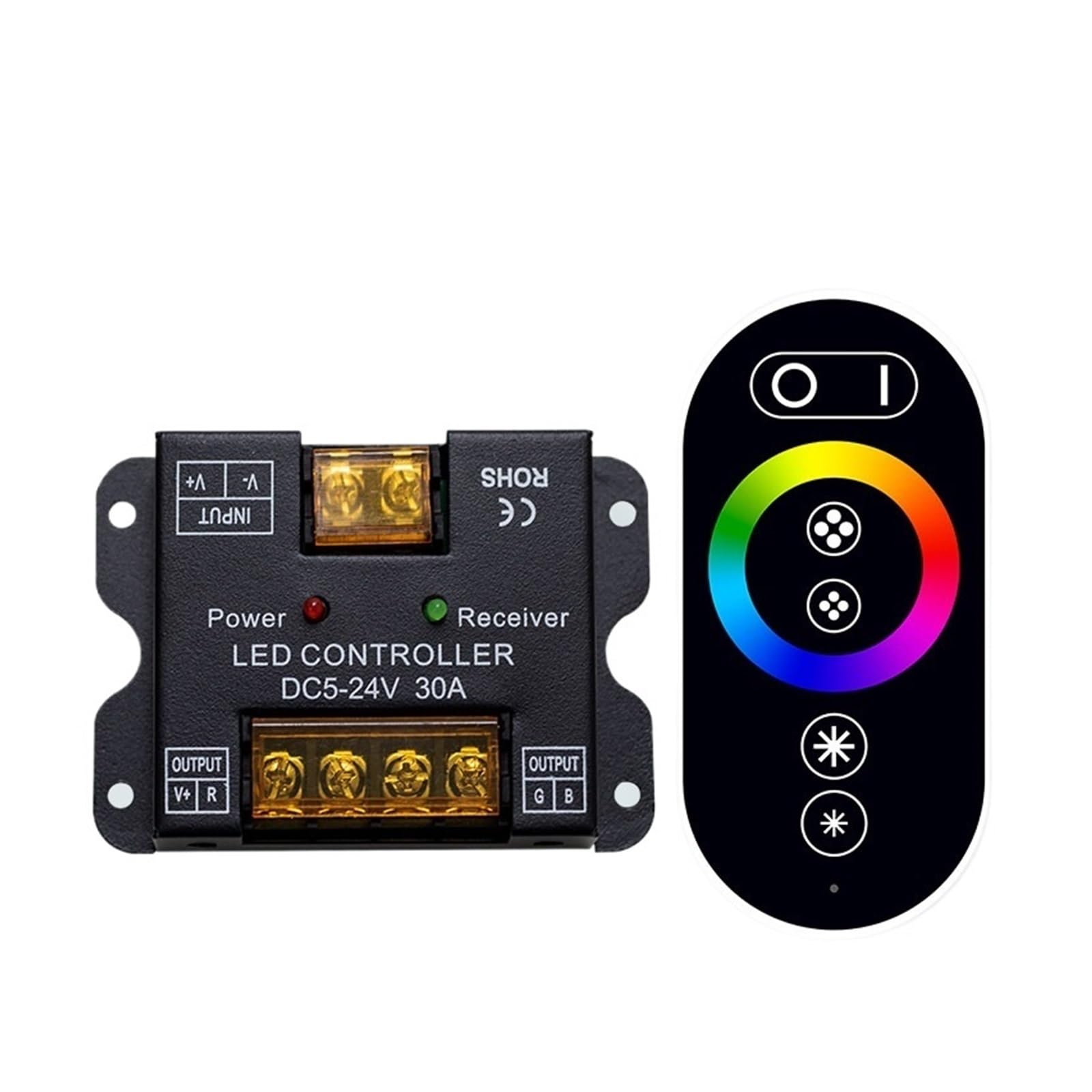 Interruptor de atenuación táctil de 6 botones y bajo voltaje, 12 V, 30 A, luz colorida RGB 5050 con controlador LED | 30A colorful RGB controller