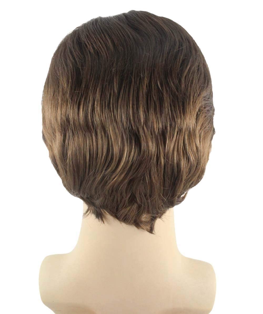 HPO Men Wig & Moustache Set, Brown Adult HM-452