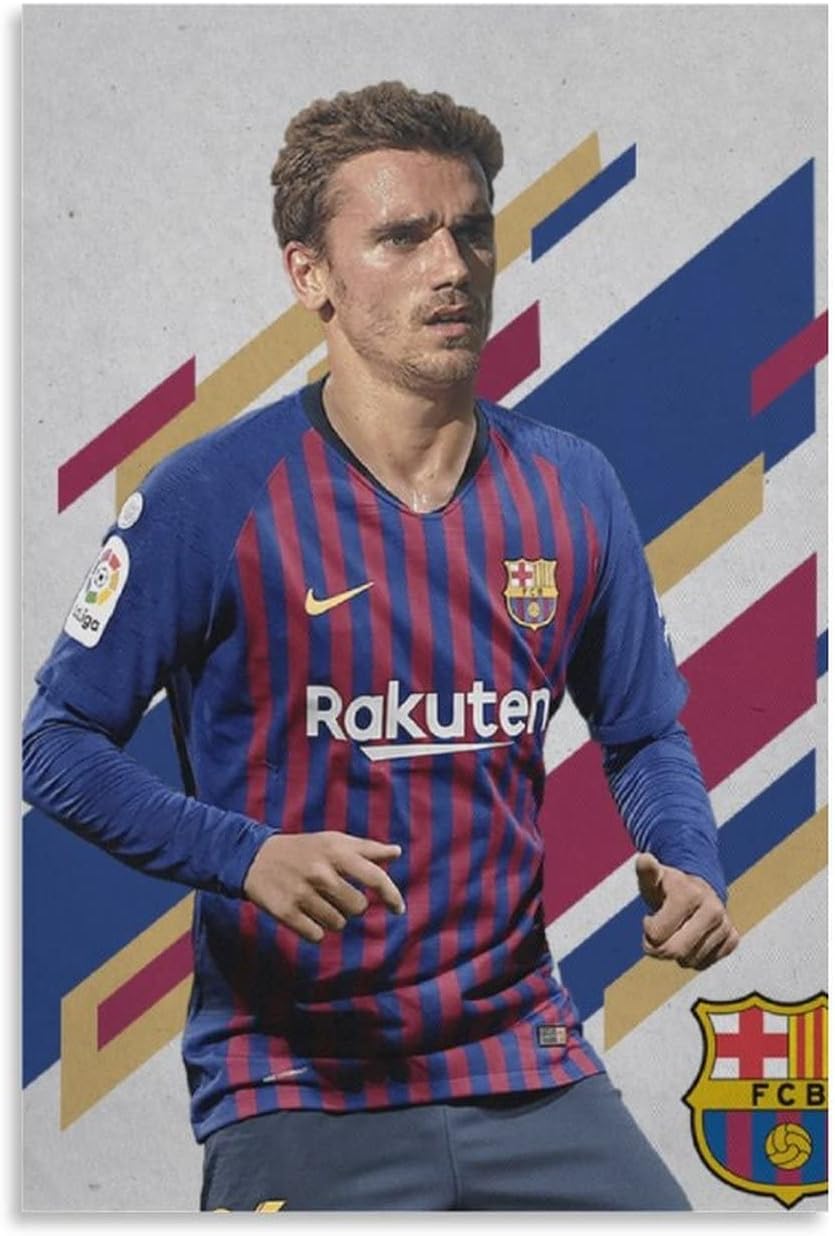 Antoine Griezmann FC Barcelona Art Football Team Poster Canvas Wall Art Room Decor Pictures for Bedroom Wall Art Gifts Decor for Men Women Poster and Prints 24x36inch(60x90cm)