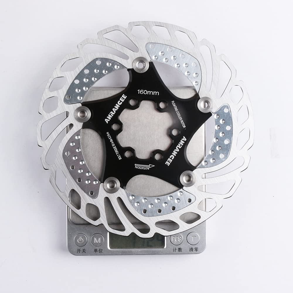 Dischi Freno Mtb Montagna Mtb Bike Disc freno mobili da 140mm 160mm 180mm 203 mm 6 bulloni rotore in bicicletta in(203mm black metal)