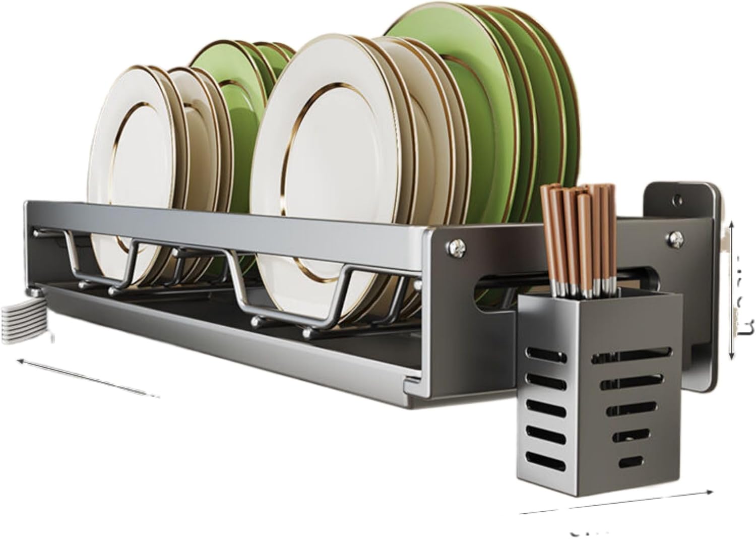 厨房 Kitchen Gadgets, Cook Accessories 置物架 Sink Organizers and Storage 免打孔碗碟收纳架壁挂家用碗筷收纳多功能碗碟沥水架子 KCookware Accessories - 1909