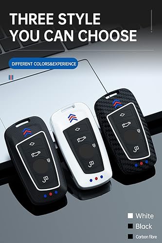 Miniatura 6 de Funda para llavero de ABS esmerilado, botón luminoso para BMW 1, 3, 4, 5, 6, 7, Series X3, X4, M5, M6, GT3, GT5, con llavero