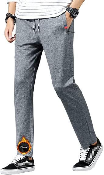 IRELIA Winter Boys Kids Fleece Lined Jogger Pants Drawstring Zipper Pockets