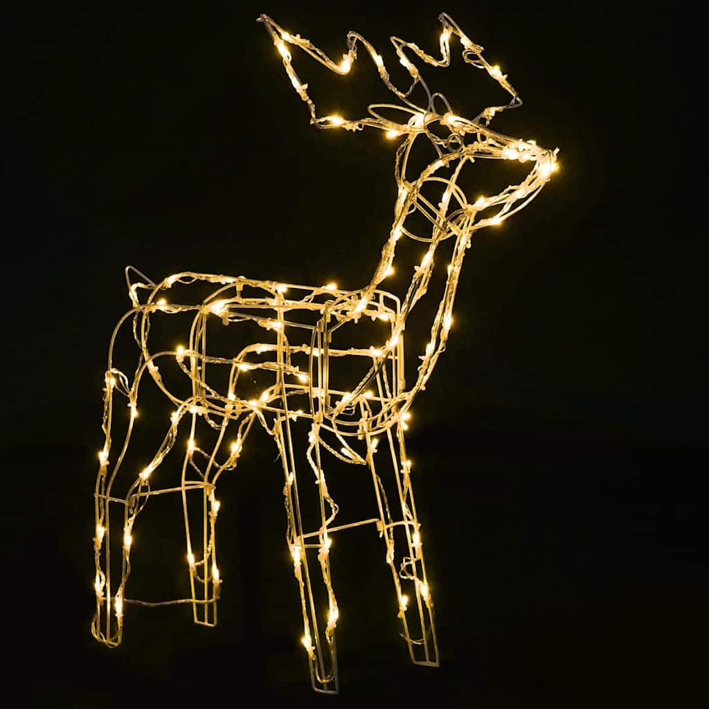 ACAGALA 229 LED Rentier mit Schlitten 3-TLG. Weihnachtsfigur Weihnachtsbeleuchtung Warmweiß für Außen und Innen, 8 Lichtprogrammen, Weihnachtsdekoration für Haus, Hof, Garten, Veranda