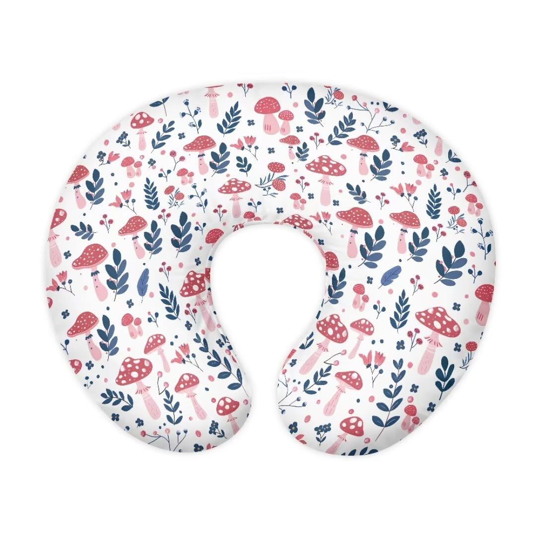 Zanxiantu Mushroom Leaf Boys Nursing Pillow Covers Pillow Covers for Baby Girls Soft and Stretchy Nursing Pillow Slipcover for 0-24 Months Infant Feeding Position Support