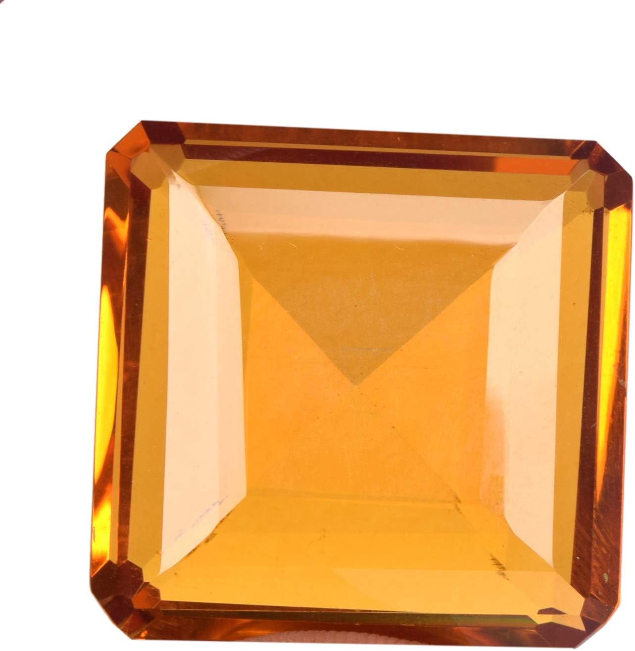 GEMHUB Natural Brazilian Yellow Citrine 100 Ct Square Loose Gemstone for Jewelry Making Faceted Gemstone