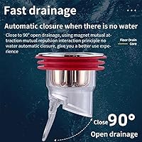 Vista 2 de Desagüe de suelo para ducha, baño, cocina, drenaje unidireccional, tapón de drenaje antiolor para tuberías en inodoro, baño, cocina (4 piezas), A231