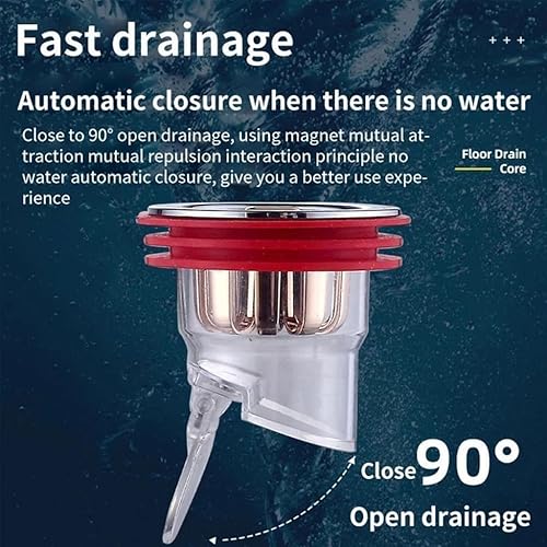 Miniatura 3 de lanema Desagüe de suelo para ducha, baño, cocina, drenaje unidireccional, tapón de drenaje antiolor para tuberías en inodoro, baño, cocina (4
