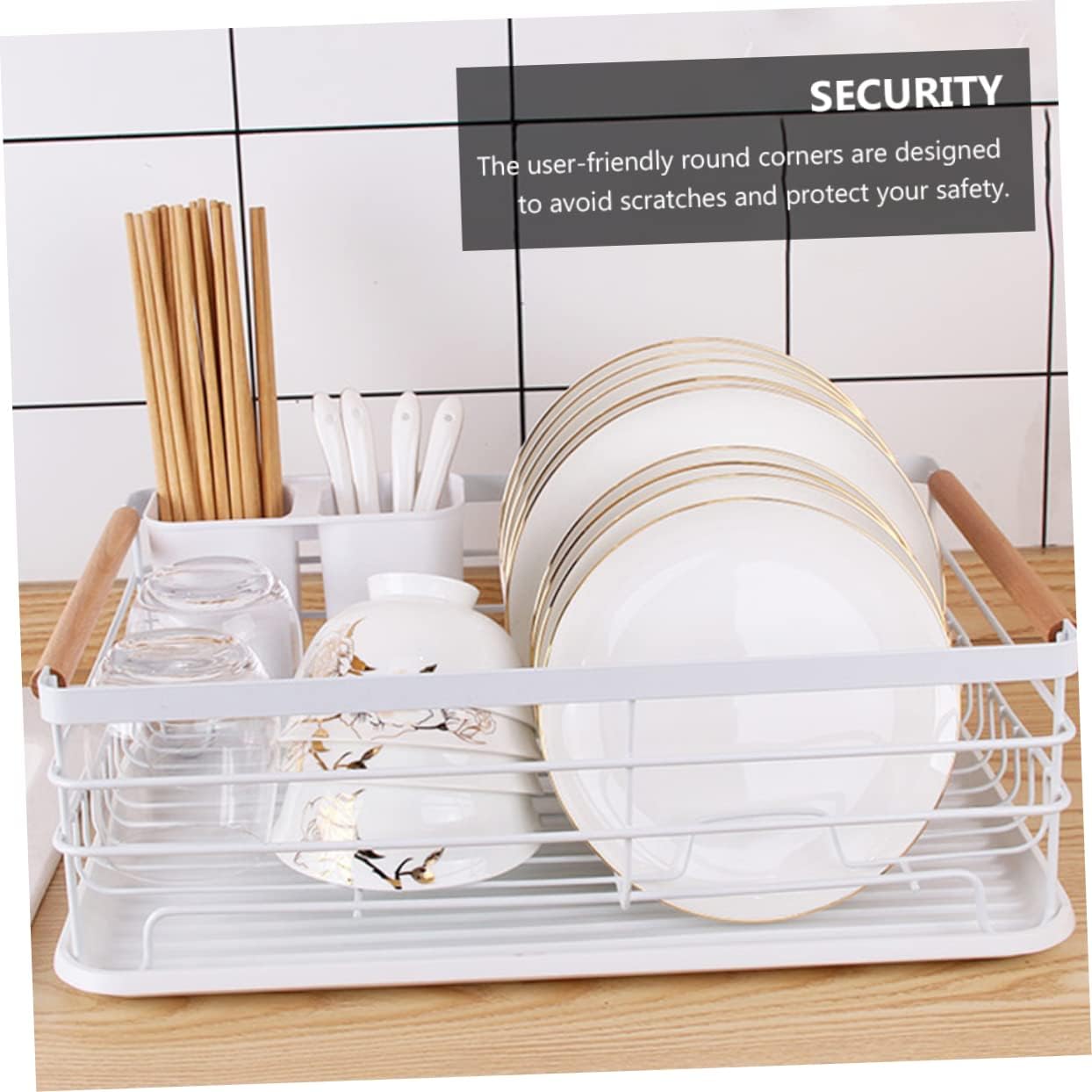 1pc Dish Racks for Kitchen Counter Iron Art Dishware Storage Rack Dish Drying