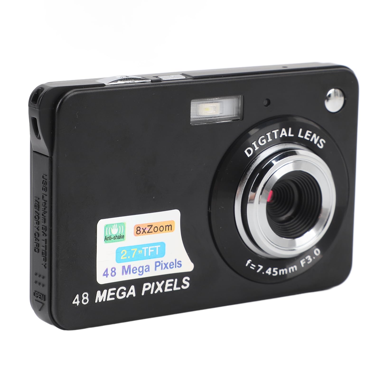Juroupi Light Digital Camera, 48Mp Digital Camera 8X Zoom For Travel