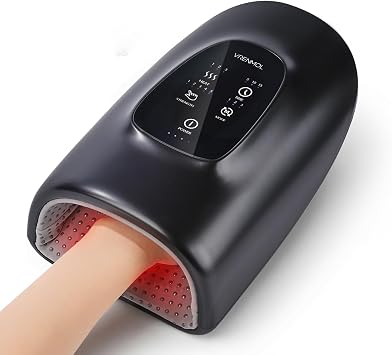 vrenmol Hand Massager Pro-Grade Hand Massager with Heat and Compression Dual-Effect Massage Tools Rechargeable Wrist Massager Home Gift for Men Women