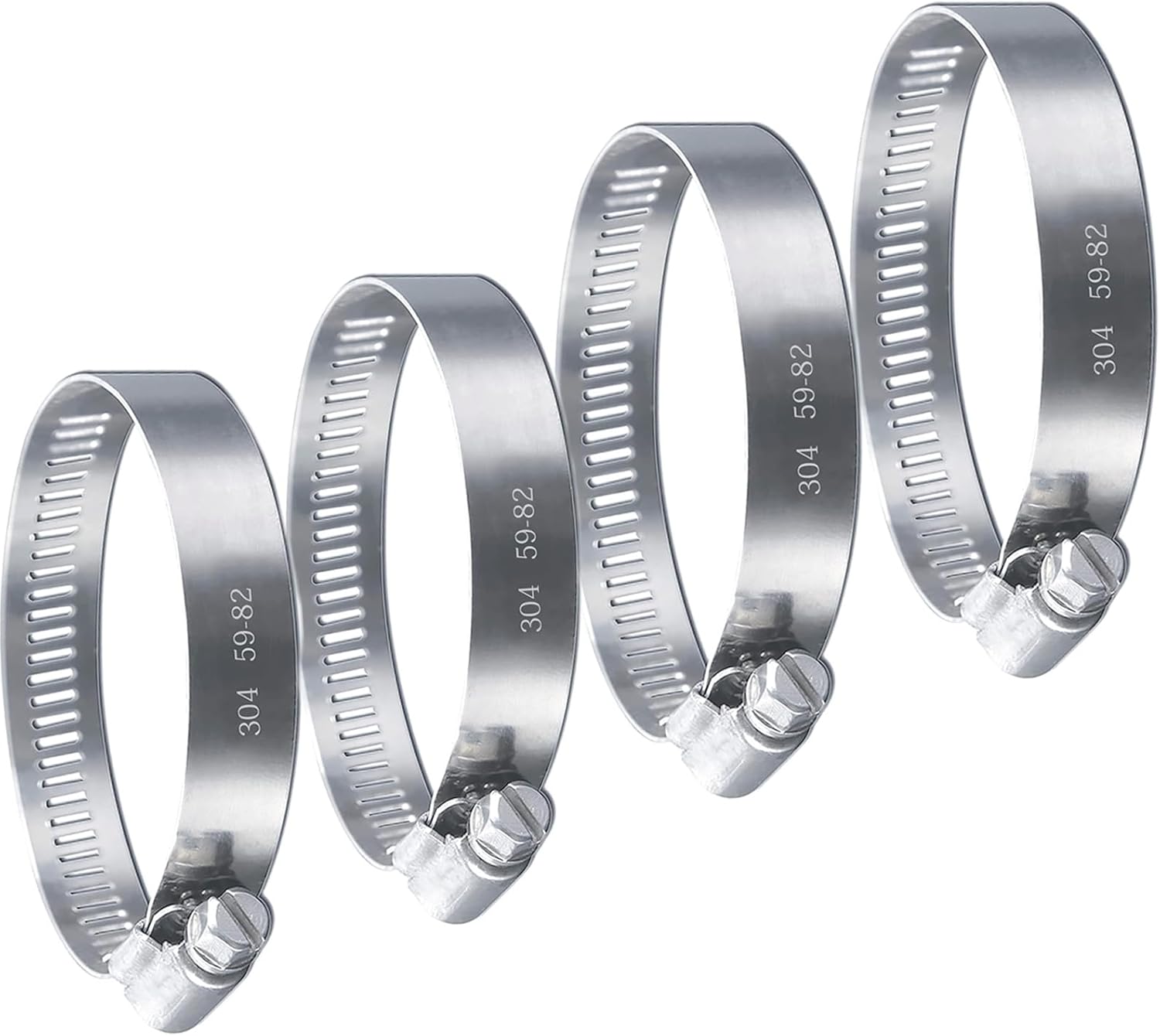 4pcs Hose Clips,5982mm Hose Clamps Worm Drive Pipe Hose Clamps Hose