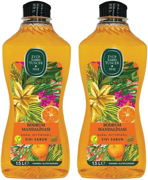 Eyüp Sabri Tuncer Bodrum Mandalinası Doğal Zeytinyağlı Sıvı Sabun 1500 ML x 2