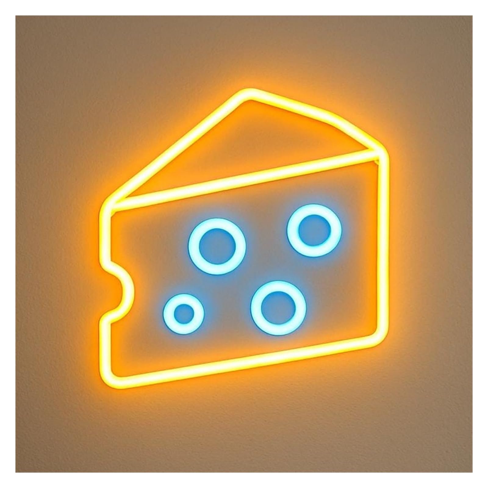 RONGCH Hanging Art Signs Cheese Neon Sign LED Light Adjustable Brightness for Dessert Shop Cheeses Bakery Party Restaurant Birthday Decor USB Powered 40cm