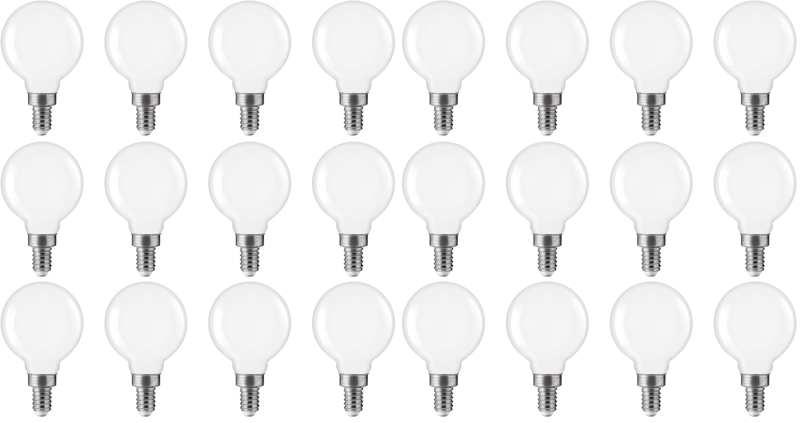 FLSNT 4000K Cool White LED Candelabra Bulbs 60W Equivalent, G16 1/2 Dimmable LED E12 Globe Vanity Light Bulbs, 550LM, CRI90, 5.5W, AC 120V, 24 Pack