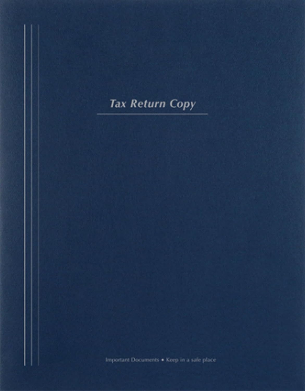 Tax Return Folder with Pockets and Vertical Stripe (Red)