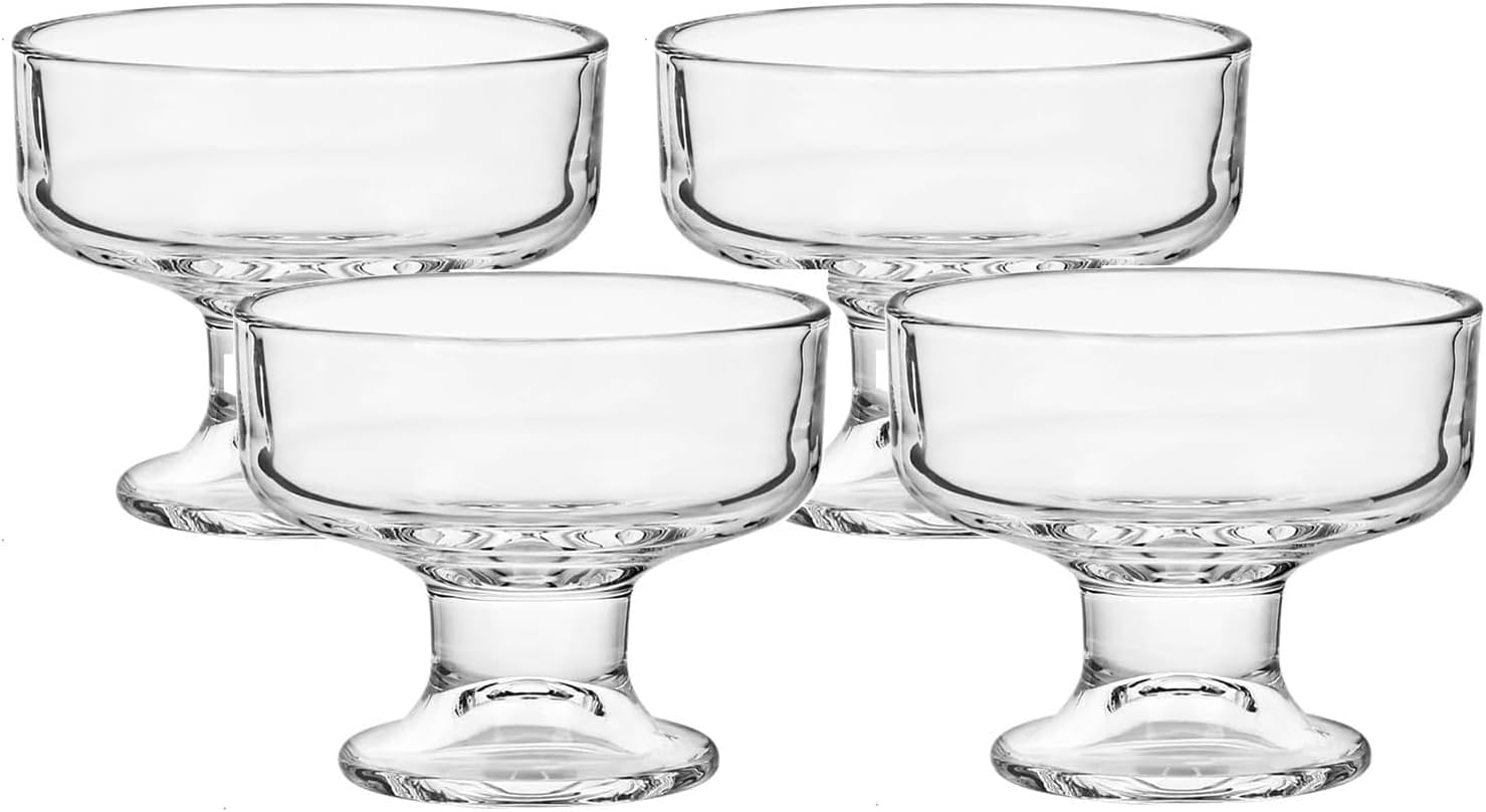 12 Pack Glass Ice Cream Cups,Glass Dessert Bowls,7oz Mixed Drinks Cups for Drinks,Dessert,Nuts,Fruit, Pudding,Snack,Cocktail Party (12)