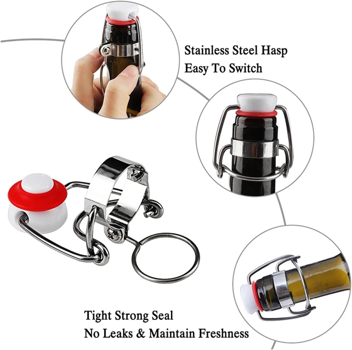 Brewing accessories 12PCS Ez Cap Flip Top Stopper Root Beer Bottles Replacement Swing Tops Homebrew Brewing Wine Stoppers Brewing accessories