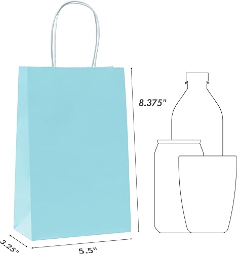 Miniatura 9 de Nexmint Bolsas de papel kraft pequeñas de regalo con asa para cumpleaños, vacaciones, regalos, recuerdos de fiesta, venta al por menor,