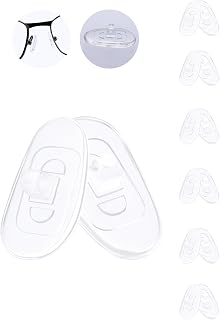 6 Pairs Screw in Silicone Rubber Nose Pads,14mm x 8mm Replacement Nose Pieces for Eyeglasses,Glasses,Sunglasses