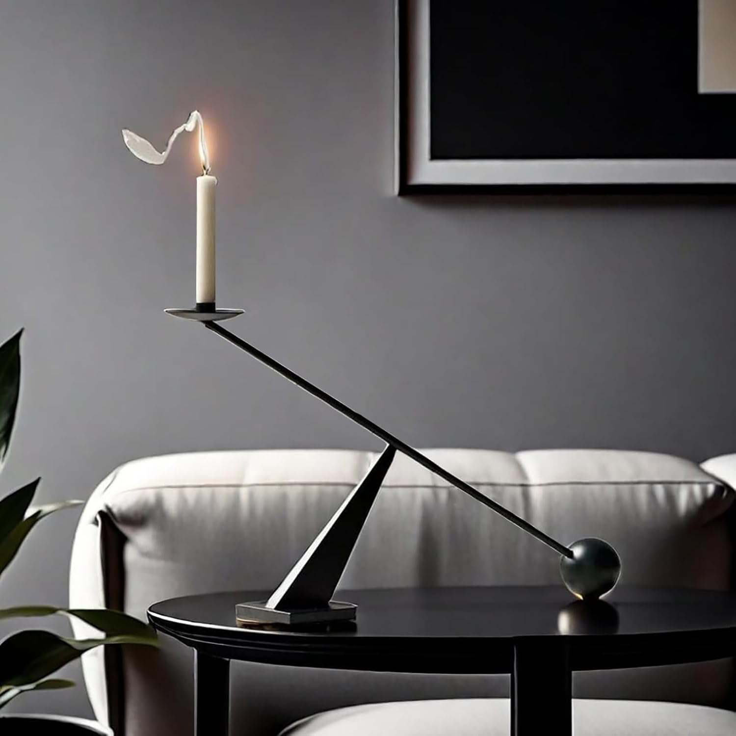 Black Candle Candlestick Holder, Taper Pillar Candle Sticks Stand Holders, Geometric Line Bougie Stands Decor, Centerpiece Dining Table Wedding Mantle Vintage Room Decorations
