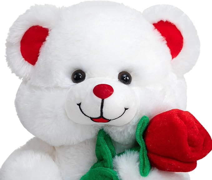 Peluche HollyHOME Oso Sostiene Rosa Roja LED 30 cm miniatura 7