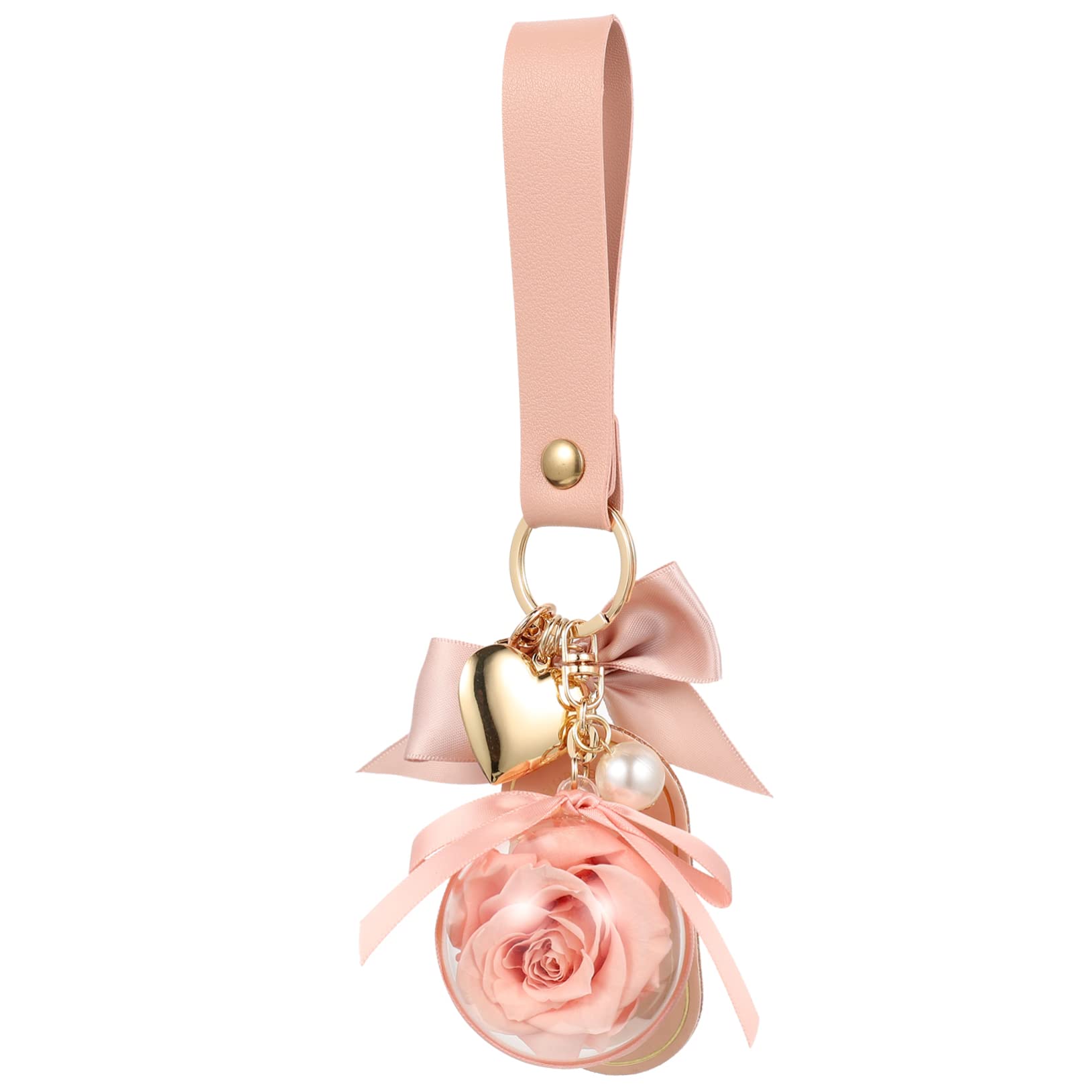 Amosfun 3St konservierter Blumen-Schlüsselanhänger Schlüsselanhänger mit Rucksackanhänger Hakenclip Auto Autozubehör für Autoschlüssel Geldbörse Tasche