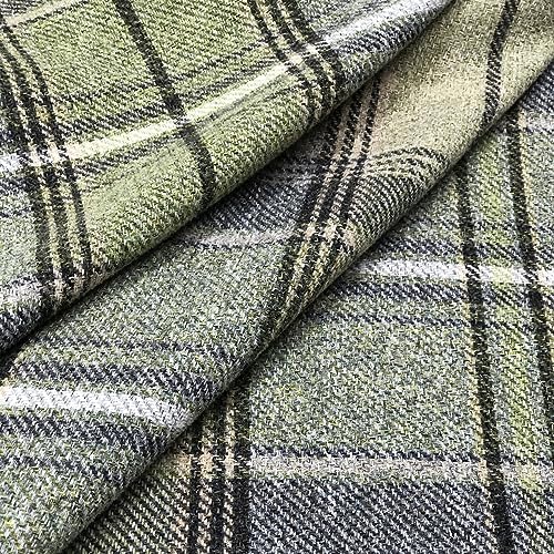 Always4U Woolen Look Plaid Curtains Modern Window Panels Green Check Tartan Curtains For Living Room Bedroom 2 Panels Green 45 * 84 Inches thumb #6