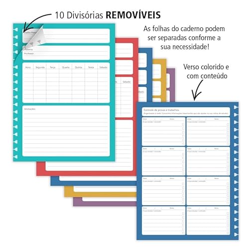 Caderno Colegial 10 matérias - Buquê - Fina Ideia