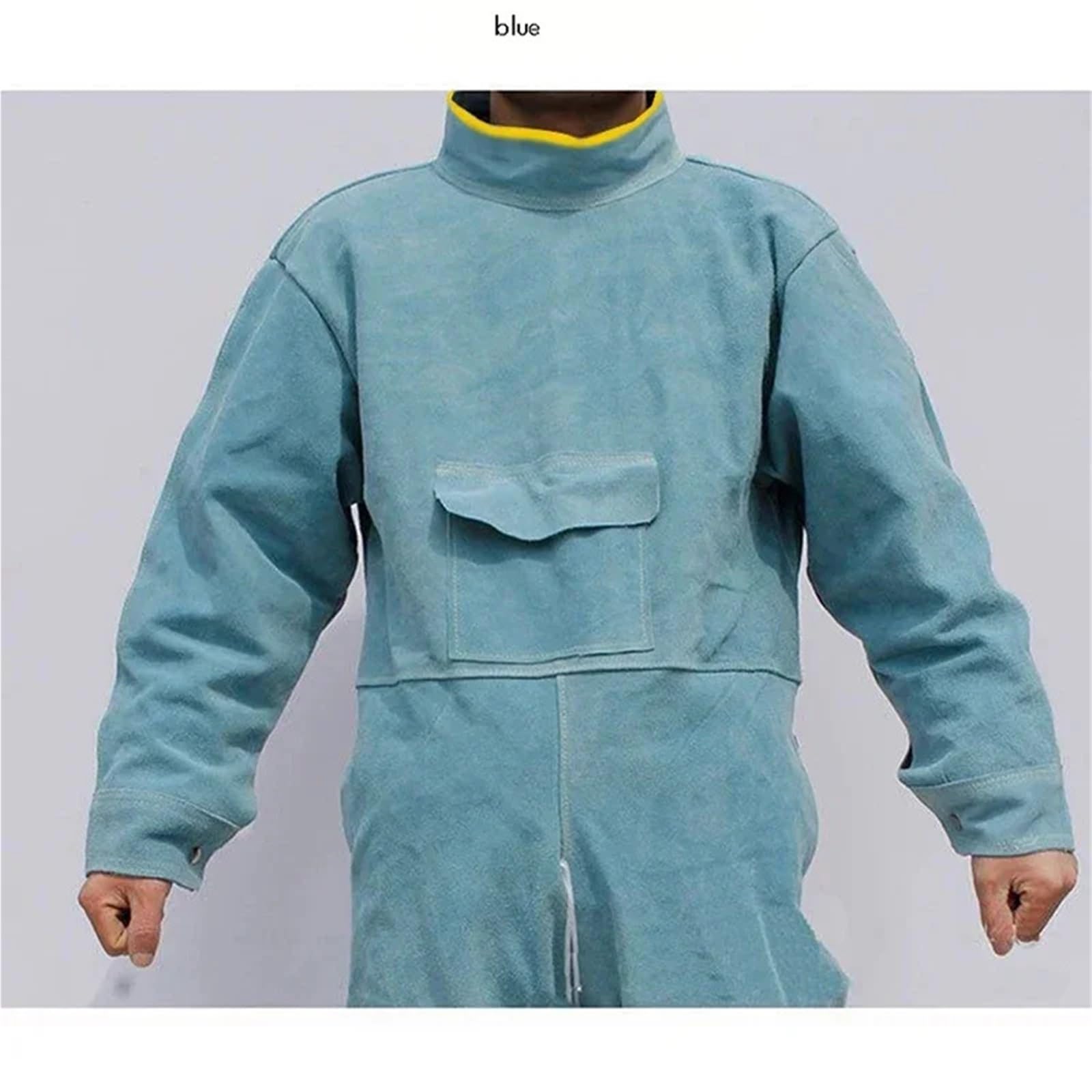 Leather Welding Jacket | Heavy Duty Welding Apron With Welder Sleeves, Adjustable Buckle Strap, Fire/Heat Resistant