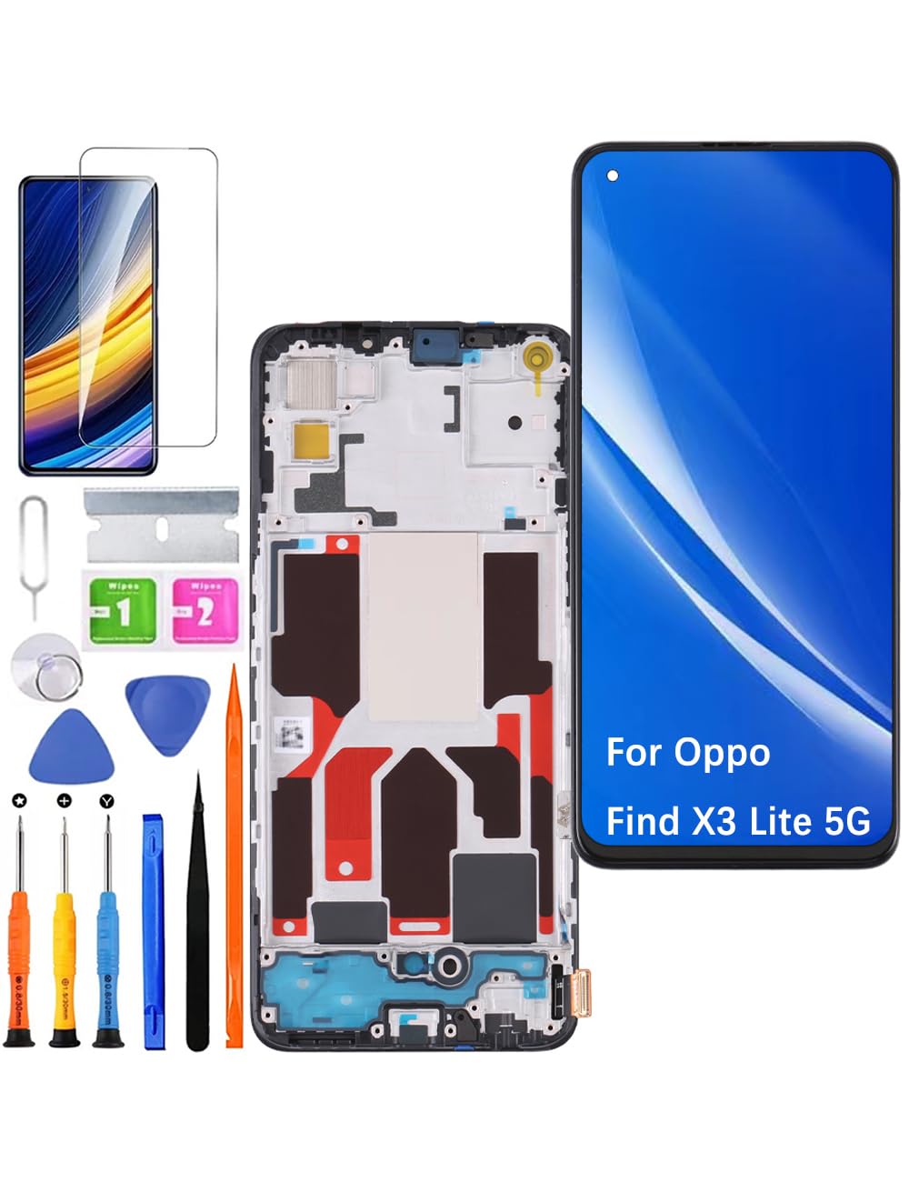 29729 - ECRAN LCD POUR OPPO FIND X3 LITE / RENO 5 5G NOIR AVEC CHASSIS 4905997 SERVICE PACK - OPPO - 4905997
