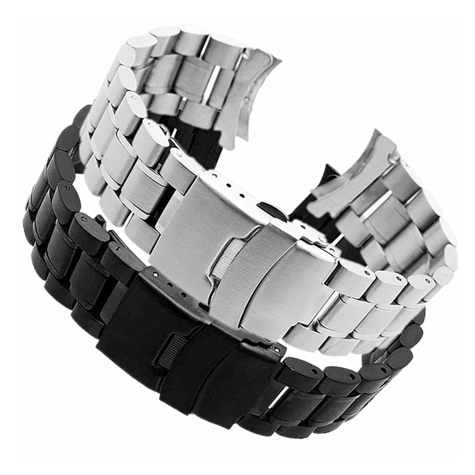 Cinturini, Cinturino for Orologio con estremità Curva, Cinturino for(Silver Gold,22mm)