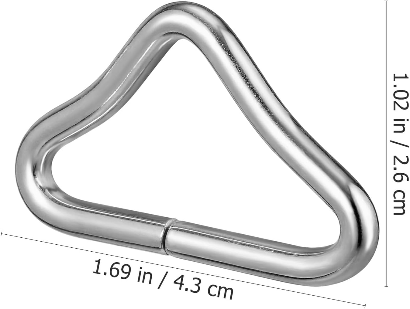 Outanaya 90pcs Steel Triangle Ring Buckle Trampoline Repair Parts, High-Strength V-Rings for Bounce Mat Replacement, Sturdy Metal Hardware Accessories for Trampoline Net Fixing