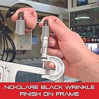 Vista 7 de Starrett Micrómetro electrónico métrico/métrico sin salida – dedal de fricción de una pieza, acabado cromado satinado, rango de 0-1 pulgada