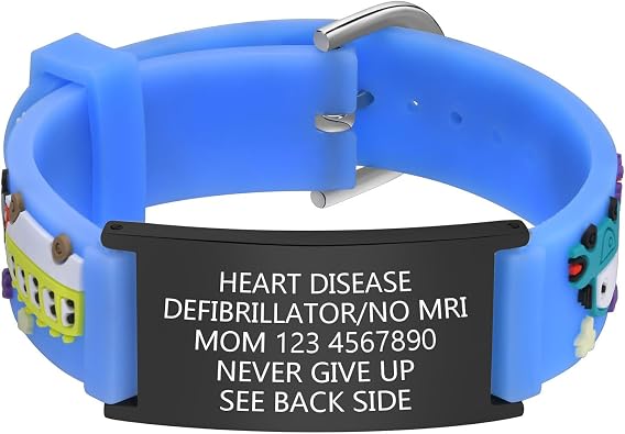 Hisatan Kids Personalized Medical ID Bracelet-Silicone Autism Allergy Seizure Cute ID Wristband with Medical Alert Badge for Kids Toddler Children in Case of Emergency Bracelets if Lost 5.1-6.5